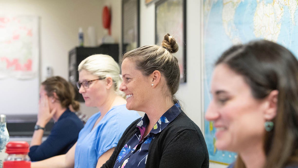 Four students in class.