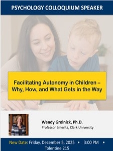 Wendy Grolnick flyer for December 5th Wendy Grolnick flyer for December 5th colloquium with transparent background showing a mother and her child.