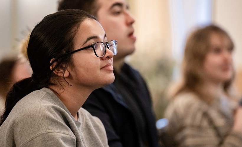 Students listen to an engaging lecture. Students listen to an engaging lecture.