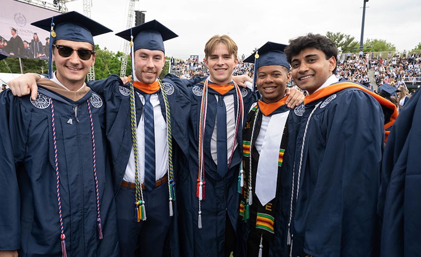 Students at graduation ceremony