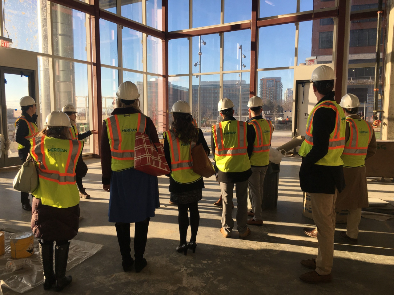 Group of Students in Hard Hats in DC