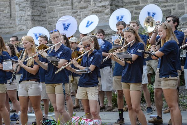 Image of the Villanova band performing